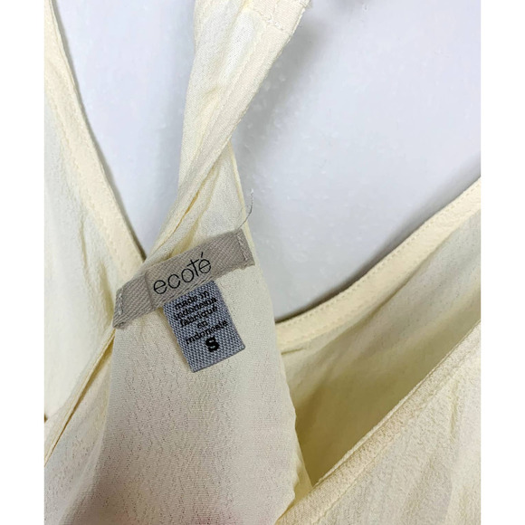 Urban Outfitter Ecote Crochet Trim V-Neck Racerback Crop Tank Top Yellow Small - Picture 7 of 9